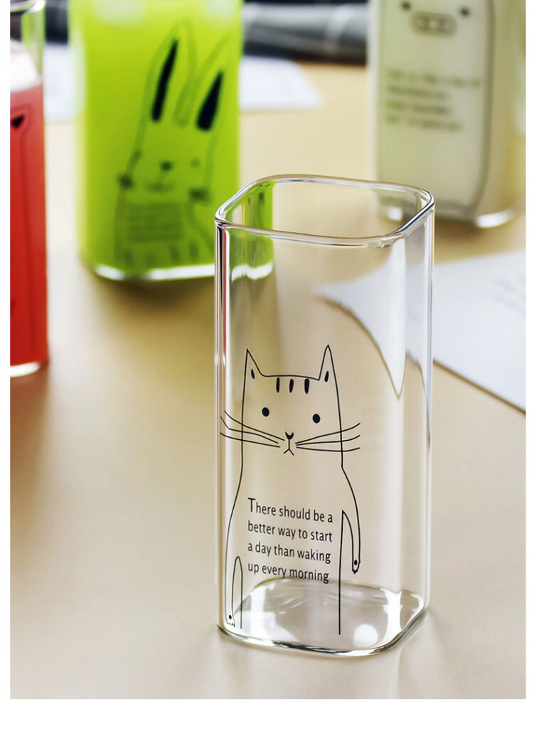 Transparent Borosilicate Light Weight 400ml Square Glass