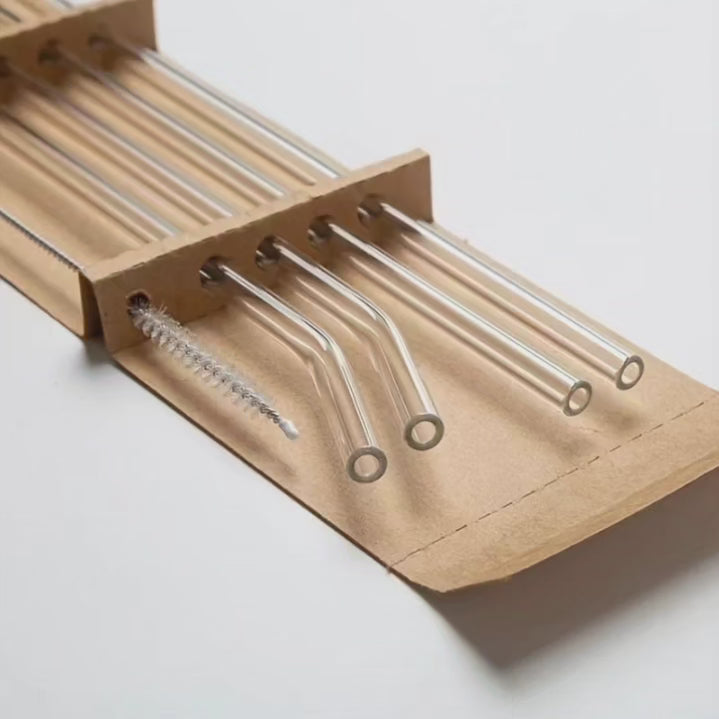 Borosilicate Glass Straw Transparent ( Set of 4)