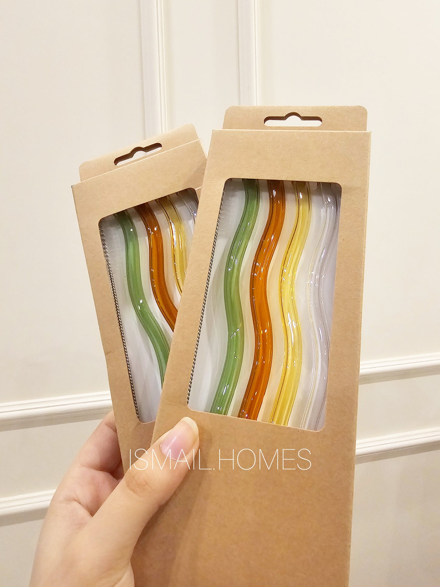 Wavy Glass Straws (Set of 4)