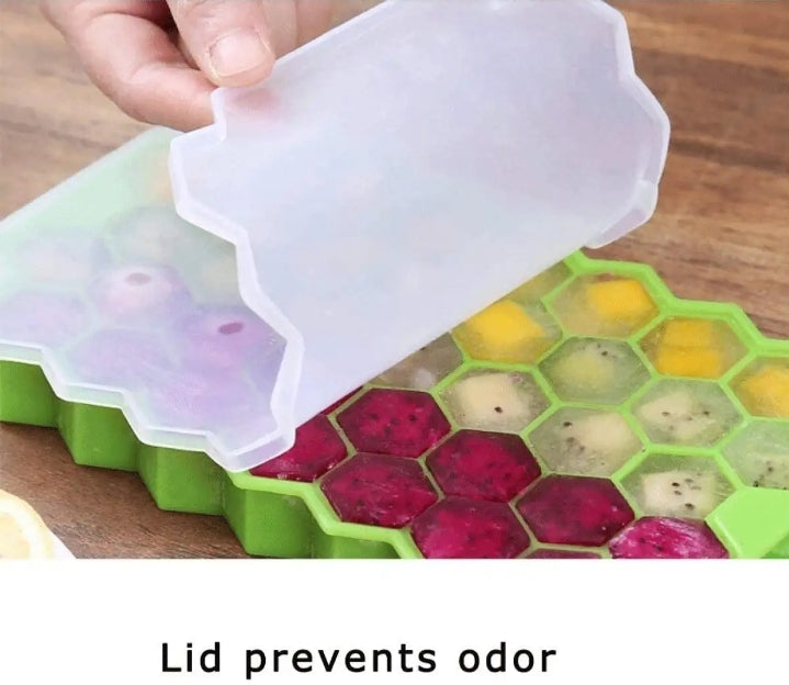 Hexagonal Silicone Ice Tray with Cover