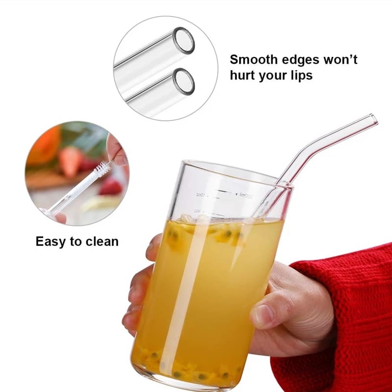 TRANSPARENT BOROSILICATE GLASS STRAW (1 PIECE)