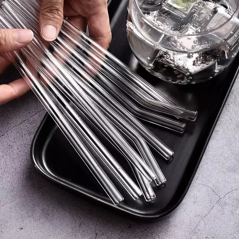 TRANSPARENT BOROSILICATE GLASS STRAW (1 PIECE)