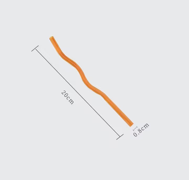 Wavy Glass Straws (Set of 4)