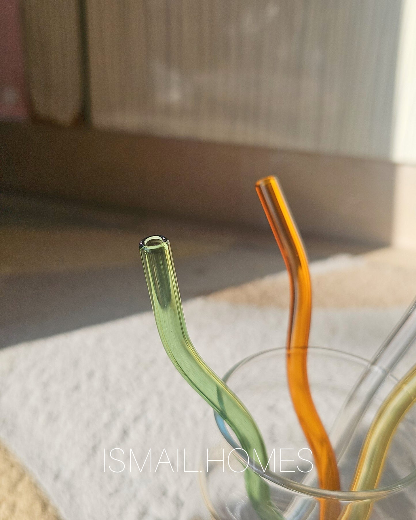 Wavy Glass Straws (Set of 4)