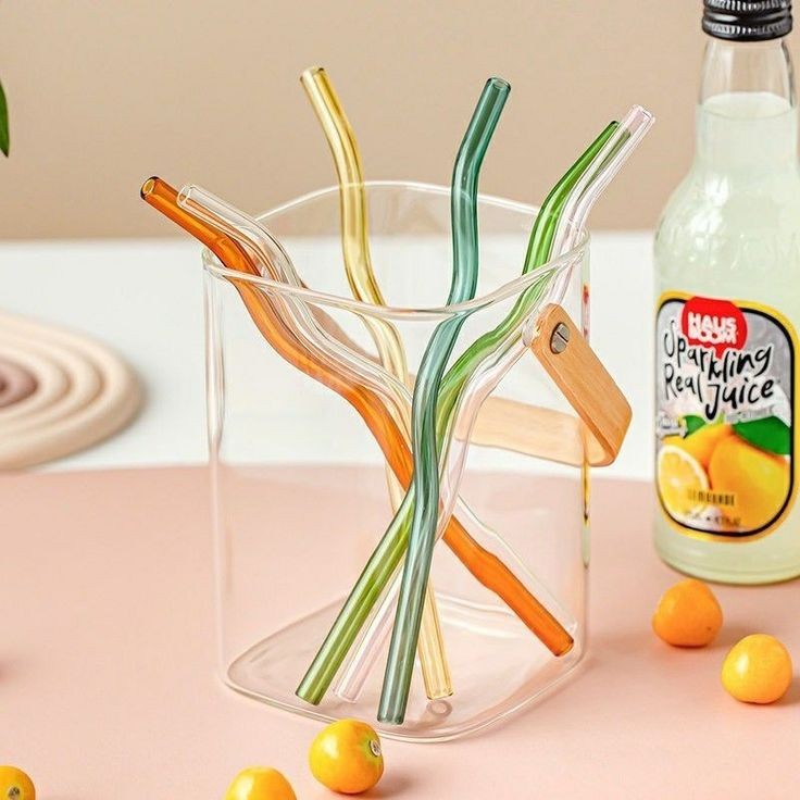 Wavy Glass Straws (Set of 4)