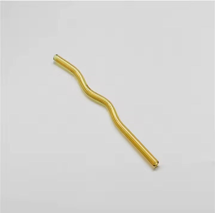 Wavy Glass Straws (Set of 4)