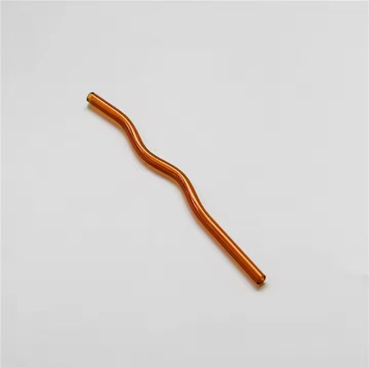 Wavy Glass Straws (Set of 4)
