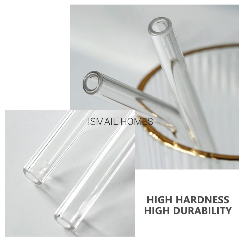 GLASS STRAW (SET OF 2) with cleaning brush and pouch