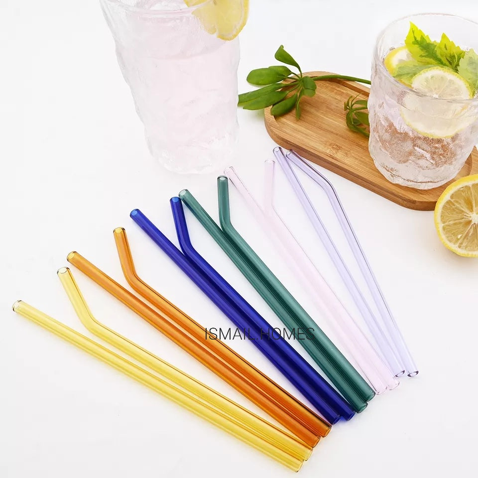 GLASS STRAW (SET OF 2) with cleaning brush and pouch