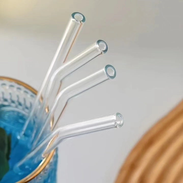 Borosilicate Glass Straw Transparent ( Set of 4)