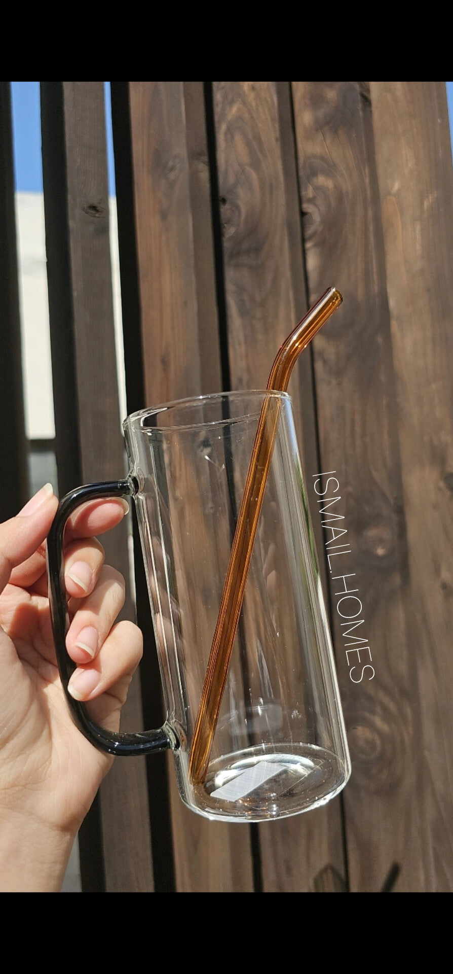 Borosilicate Glass with Glass Straw