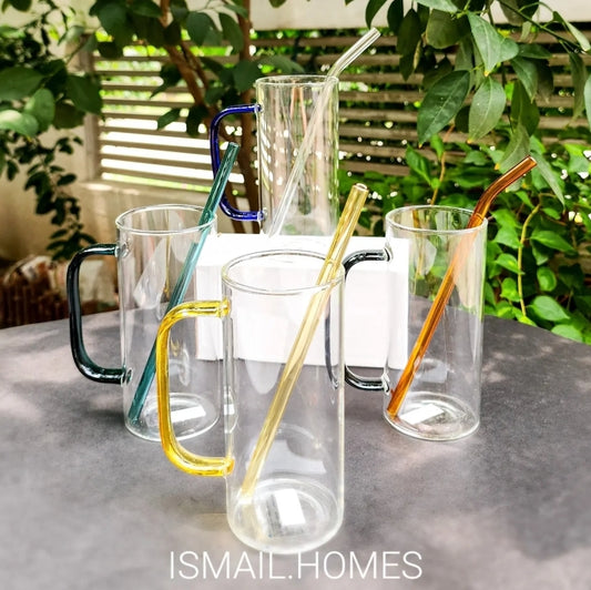 Borosilicate Glass with Glass Straw