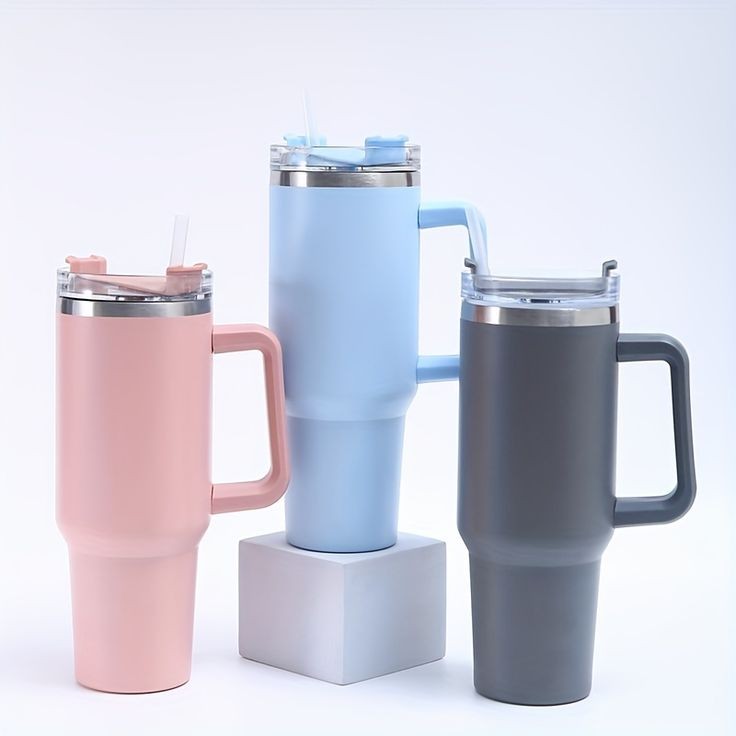 900ML Steel Tumbler with Handle and Straw
