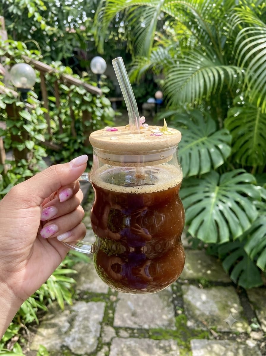 Bubble glass with handle