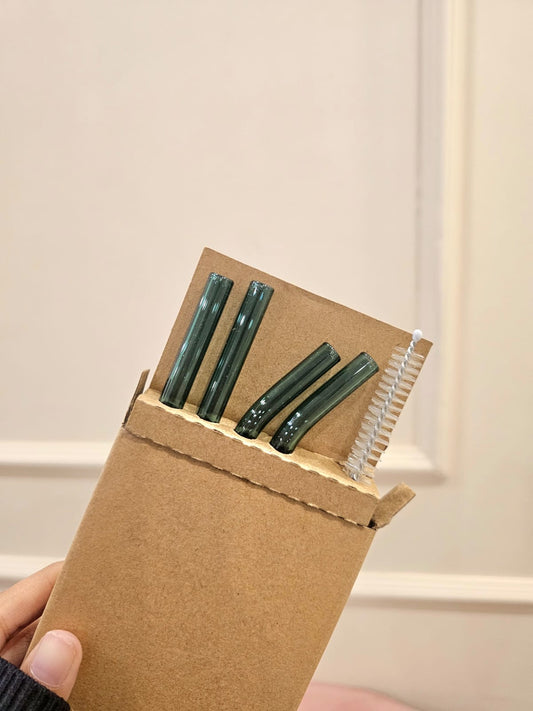 Colored glass straws
