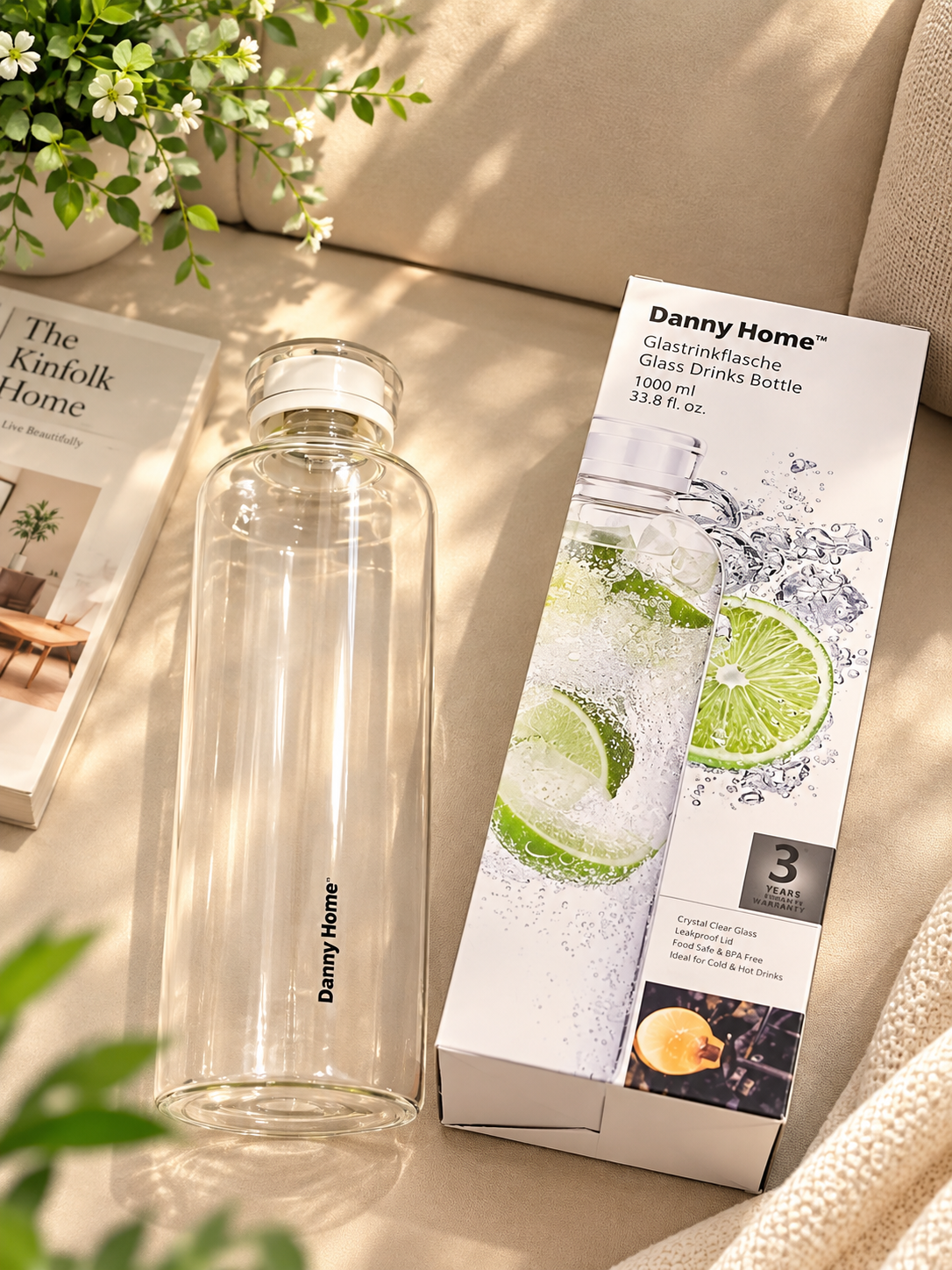 Danny homes glass water bottles