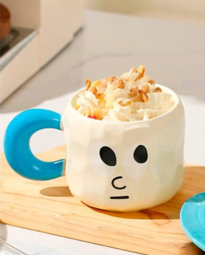 Cartoon Personality Expression Mug with Straw