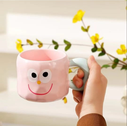 Cartoon Personality Expression Mug with Straw